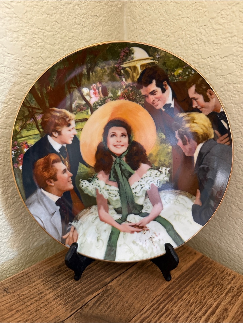 “Scarlett and Her Suitors” numbered Gone w/the Wind Golden Anniversary Plate
